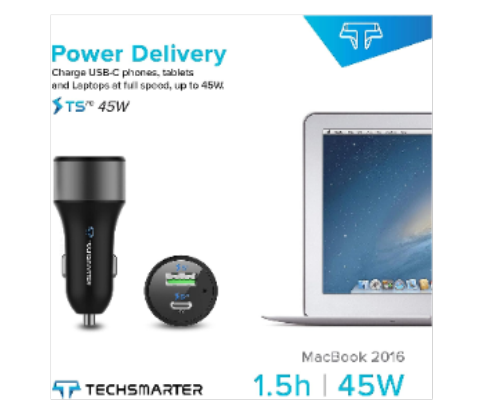 TECHSMARTER TSMPH 63W Dual USB C CAR CHARGER - Zoom Image 2