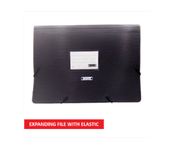 Expanding File Black With Elastic 13Pkts Ts Ef8001 Bk Trios - Zoom Image 1