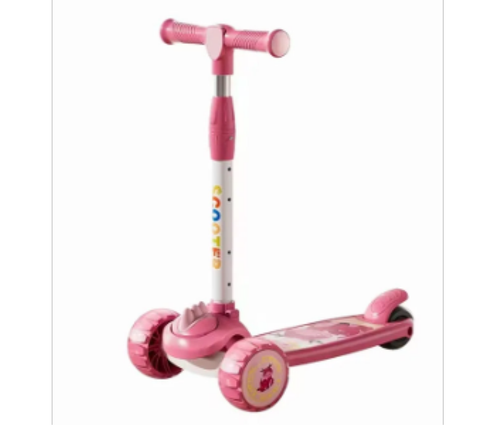 Masaar Childrens Kick Scooter BYL101 with Front PU Light Wheel Pink - Zoom Image