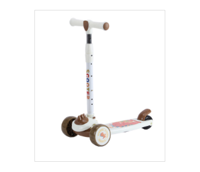 Masaar Childrens Kick Scooter BYL101 with Front PU Light Wheel Coffee Brown - Zoom Image