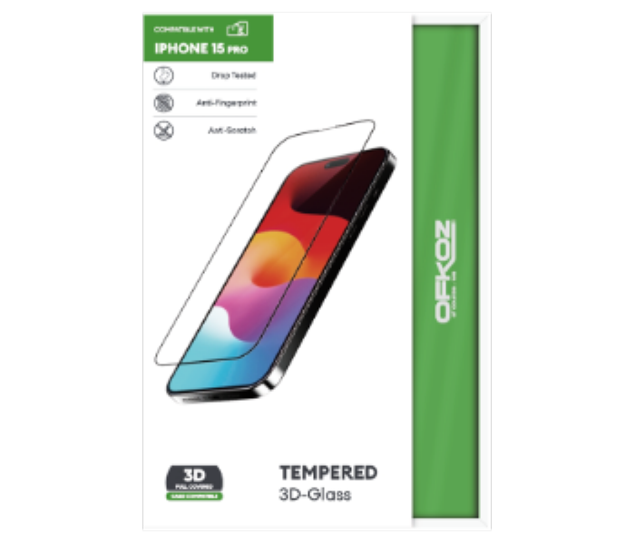 Ofkoz Screen Protector Temprred 3D Glass for iPhone 15 Plus - Zoom Image 2