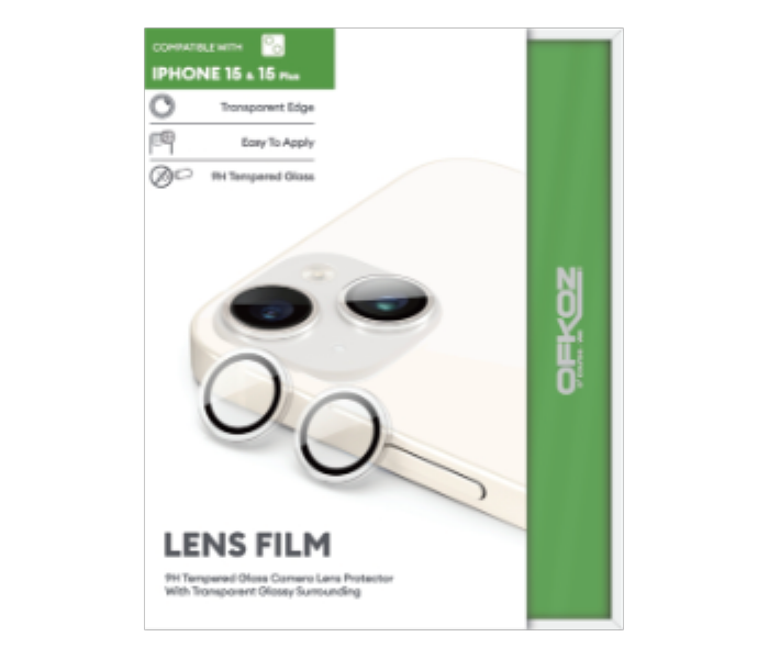 Ofkoz Camera Lens Film Protector Tempered Glass for iPhone 15 and iPhone 15 Plus - Zoom Image 2