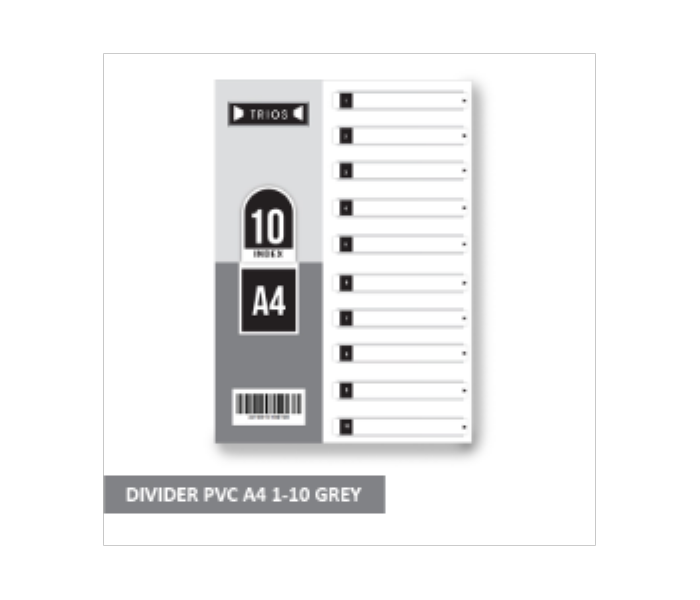 Divider A4 Pvc 1 to10 Grey Ts Gs 70010 Trios - Zoom Image