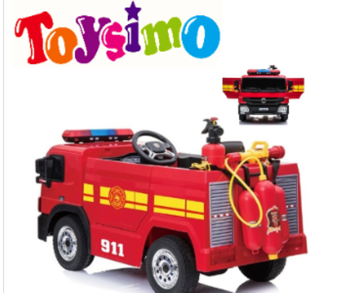 12V Electric Fire Truck Ride On with Remote Control for Kids - Zoom Image 2