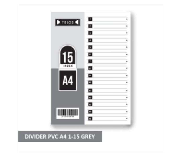 Divider A4 PVC 1 to15 Grey TS GS 70015 Trios - Zoom Image