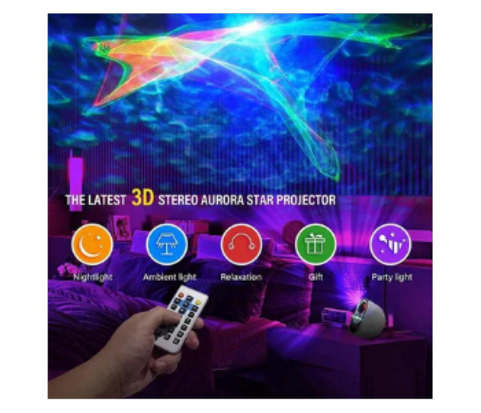 3D Stereo Galaxy Projector Sky with Remote Control Bluetooth Music Speaker - Zoom Image 4