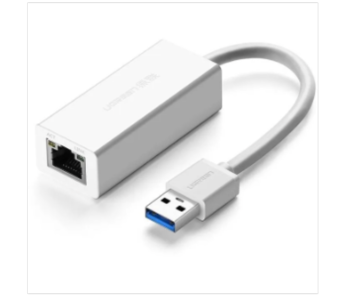 Amztor Ugreen USB 3.0 Gigabit Ethernet Adapter White 20255B - Zoom Image