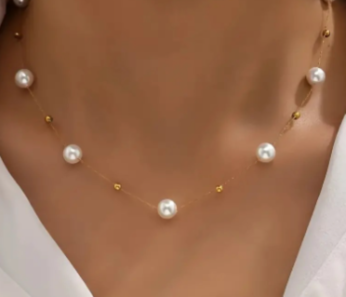 Faux Pearl Decor Necklace Elegant Simple Style Acrylic Jewelry Daily Wear Necklace Female Gift - Zoom Image