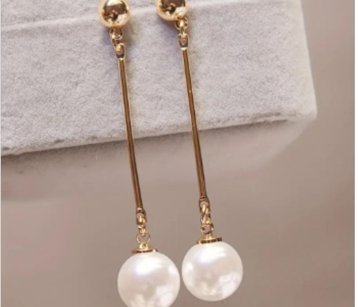 Pair of Pearl Fixed Earrings Commonly Used in Korea and Tassel Ornament for Women - Zoom Image