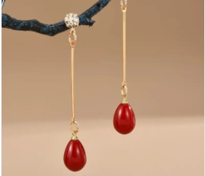 Faux Pearl Long Dangle Earrings Trendy Earrings Great Holiday Birthday Gift - Zoom Image