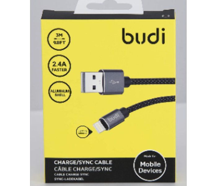 Budi Charge Sync Cable Budi Usb A To Lightning Data Cable 3m - Zoom Image 2