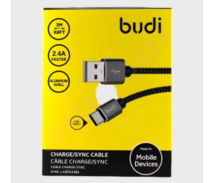 Budi Charge Sync Cable Budi Usb A To  Type C Data Cable 3m - Zoom Image 2