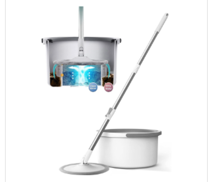 Microfiber Flat Mop with Bucket Separates Dirty and Clean Water - Zoom Image 1