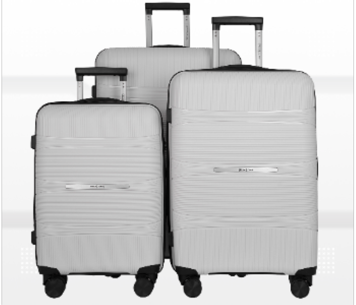 Para John PJTR3197W 3 Pcs  4 Wheels PP Trolley White - Zoom Image 1