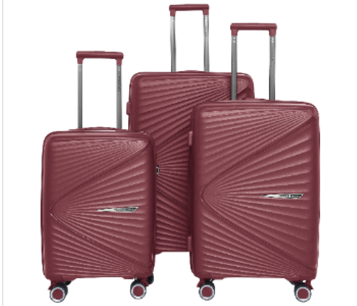 Para John PJTR3194U 3 Pcs PP Trolley Set Burgundy - Zoom Image 1