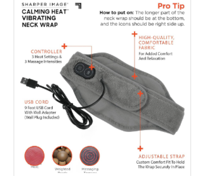 Heat Neck Wrap by Sharper Image Personal Electric Neck Heating Pad - Zoom Image 4