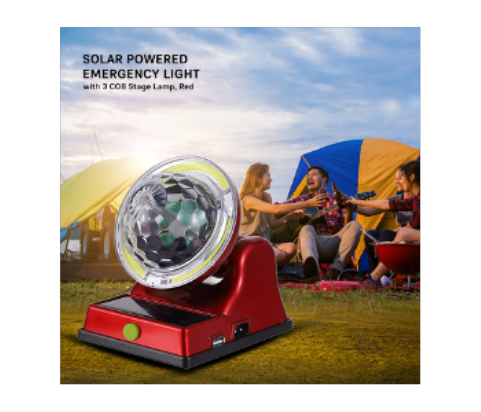 Solar Powered Emergency Light with 3 COB Stage Lamp  Red Eletronics - Zoom Image 2