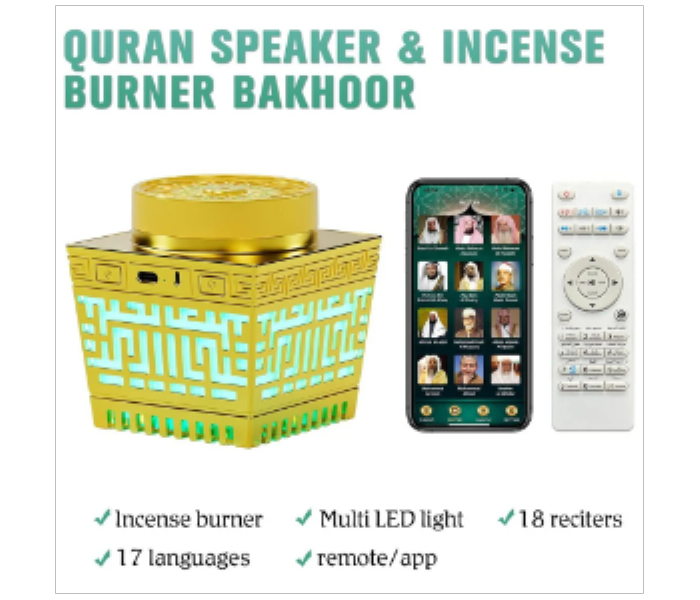 Quran Speaker   Mini Incense Burner Bakhoor Remote Control with 114 Quran Chapters - Zoom Image 5