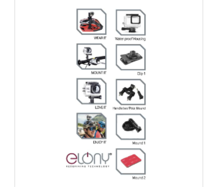 Elony Full HD 1080 Action Camera And Sports Cam - Zoom Image 2