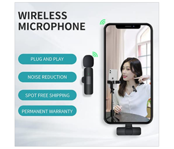 K9 Wireless Collar Microphone Dual Lapel Lavalier Omnidirectional Mic Plug and Play Mike - Zoom Image 1