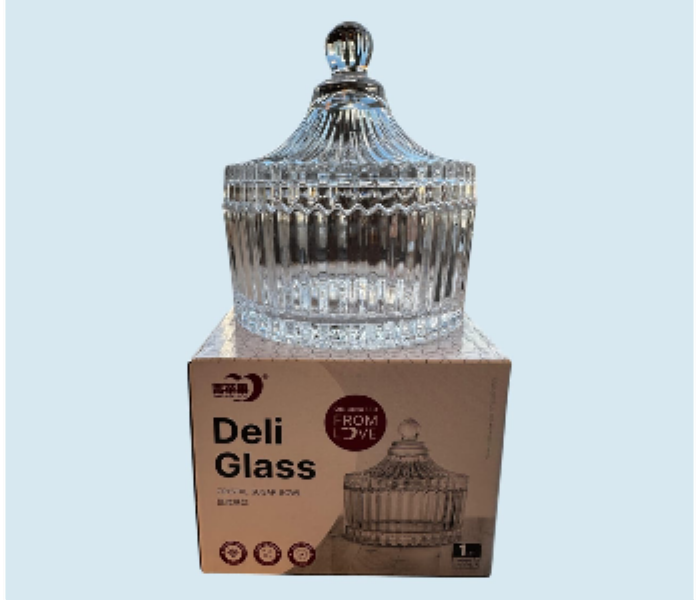 CANDY JAR WITH LID MADE OF CRYSTAL GLASS MATERIAL - Zoom Image