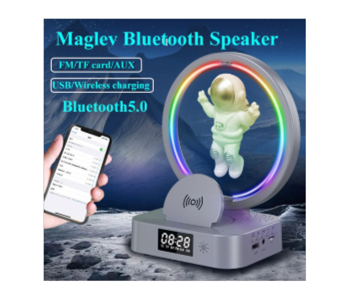 Maglevon Astronaut Wireless Bluetooth Speaker with RGB colour LED lamp Display Clock - Zoom Image 3