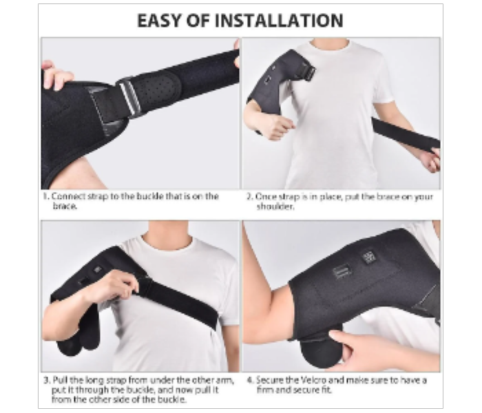 Heated Shoulder Brace Shoulder Heating Pad 3 Heat Settings With Hot Cold Therapy - Zoom Image 3