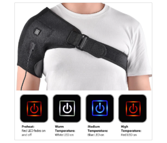 Heated Shoulder Brace Shoulder Heating Pad 3 Heat Settings With Hot Cold Therapy - Zoom Image 2