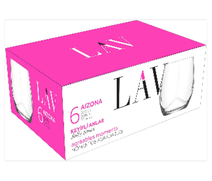 Lav LV AZN15F Aizona Drinking Glass 350 cc 6 Pieces Set - Zoom Image 2