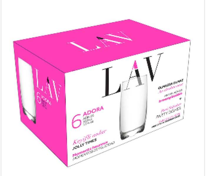 Lav LV ADR25F Adora Tumbler Glass 390cc 6 Pieces Set - Zoom Image 3