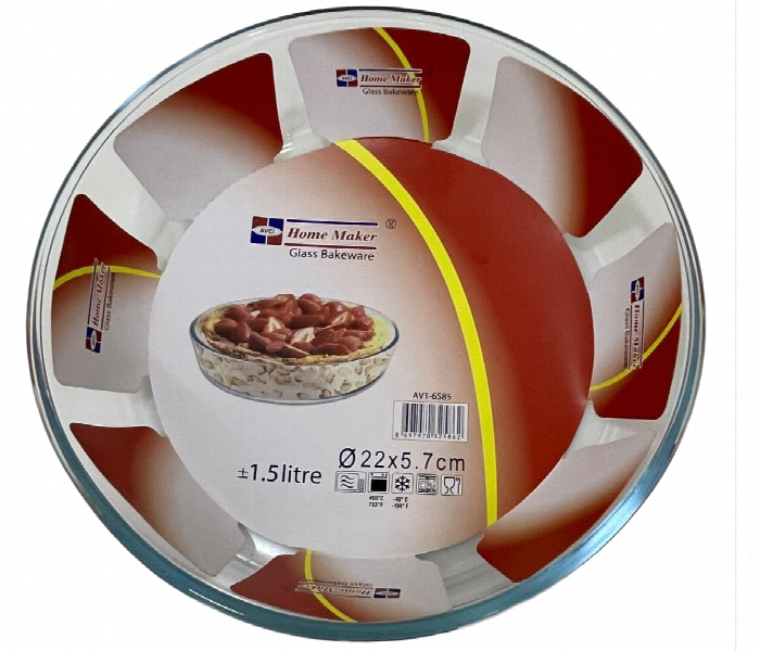 Avci Home Maker AV1 6585 Glass Bake Dish 1.5 Litre Round - Zoom Image 2