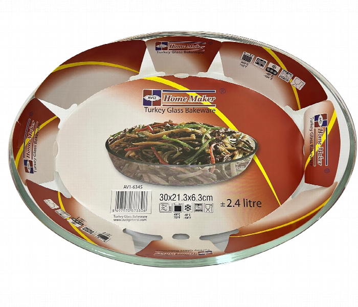 Avci Home Maker AV1 6345 2.4 Litre Glass Oval Baking Dish - Zoom Image 3