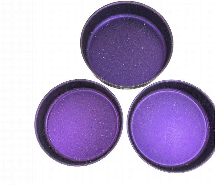 Avci Home Maker G ROT3 PR. Granitec 3 Pieces Round Tray Set Purple - Zoom Image 1