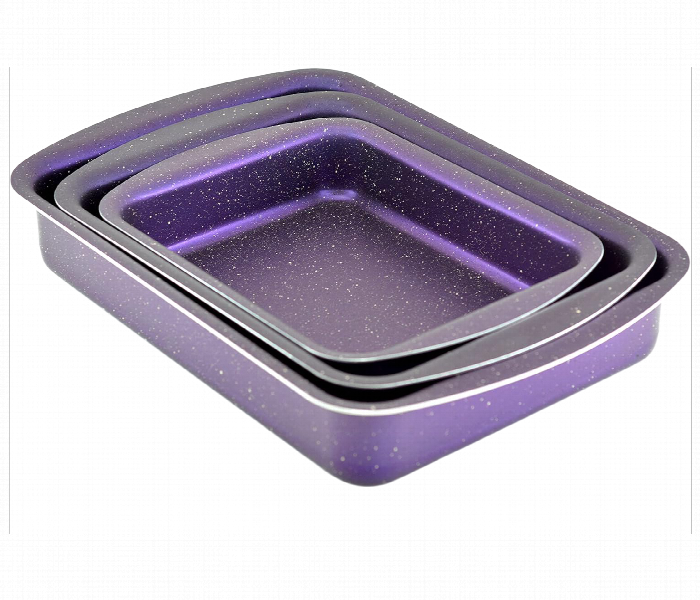 Avci Home Maker G RET3 PR. Granitec 3 Pieces Rectangular Tray Set Purple - Zoom Image 5