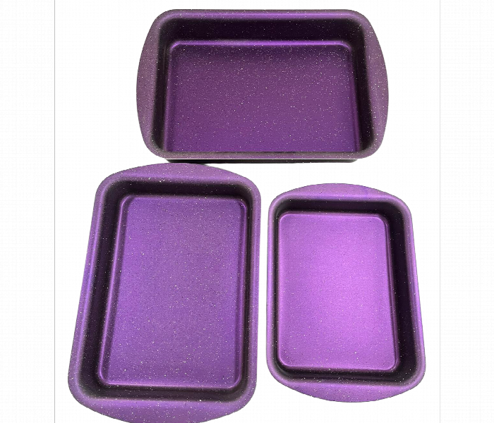 Avci Home Maker G RET3 PR. Granitec 3 Pieces Rectangular Tray Set Purple - Zoom Image 4