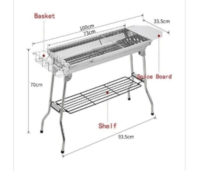 Portable Aluminium Stainless Steel Grill - Zoom Image 3