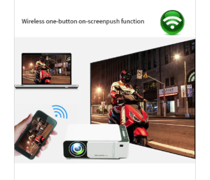 Multimedia T5 LED Projector 1080 HD Portable Video Projector WIFI Ready USB HDMI - Zoom Image 3