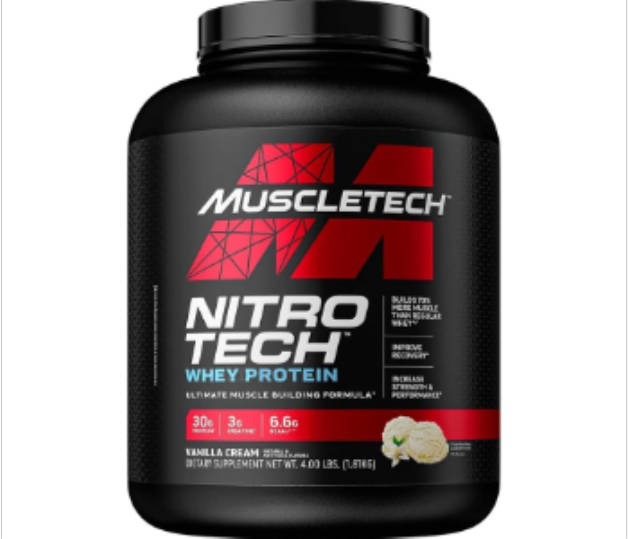 MuscleTech NitroTech Whey Protein 4lbs Vanilla Cream - Zoom Image