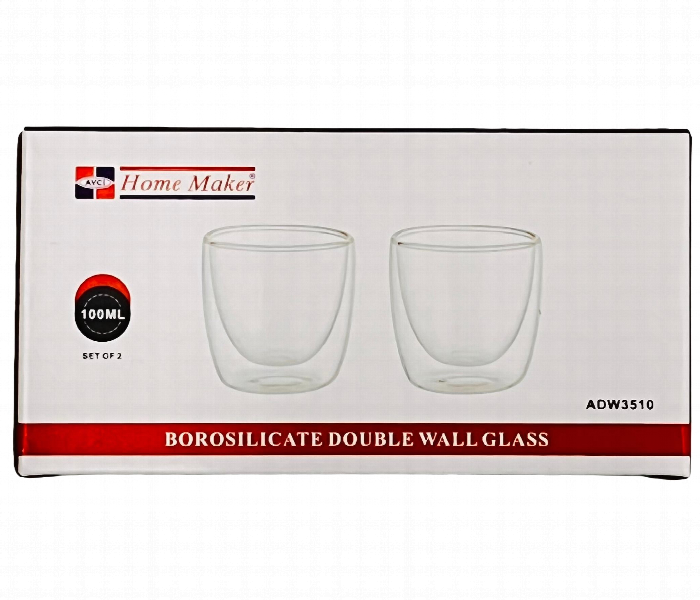 Avci Home Maker ADW3510 Borosilicate Double Wall Glass 100ml 2 Piece Set - Zoom Image 3