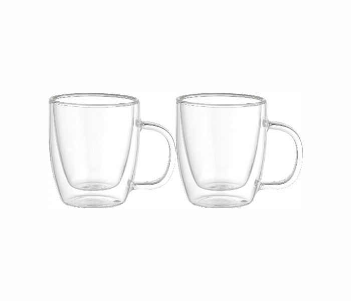 Avci Home Maker ADW5705 Borosilicate Double Wall Glass Cup with Handle 50ml 2 Piece Set - Zoom Image 1