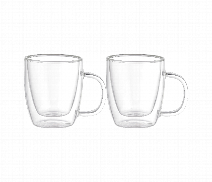 Avci Home Maker ADW5716 Borosilicate Double Wall Glass Cup with Handle 160ml 2 Piece Set - Zoom Image 1