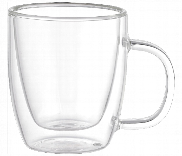 Avci Home Maker ADW5727 Borosilicate Double Wall Glass Cup with Handle 270ml 2 Piece Set - Zoom Image 2