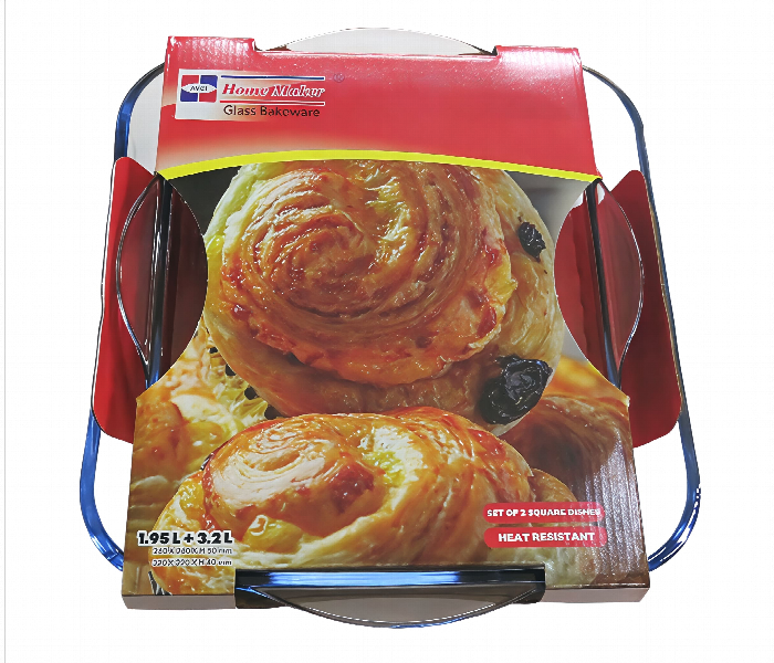 Avci Home Maker Ul Sq Pln 1.95L And 3.2L Square Plain 2 Pieces Set Bakeware - Zoom Image 1