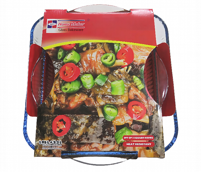 Avci Home Maker Ul Sq Opt 1.95L And 3.2L Square Optical 2 Pieces Set Bakeware - Zoom Image 2