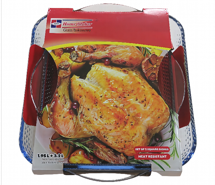 Avci Home Maker Ul Sq Hny 1.95L And 3.2L Square Honeycomb 2 Pieces Set Bakeware - Zoom Image 2