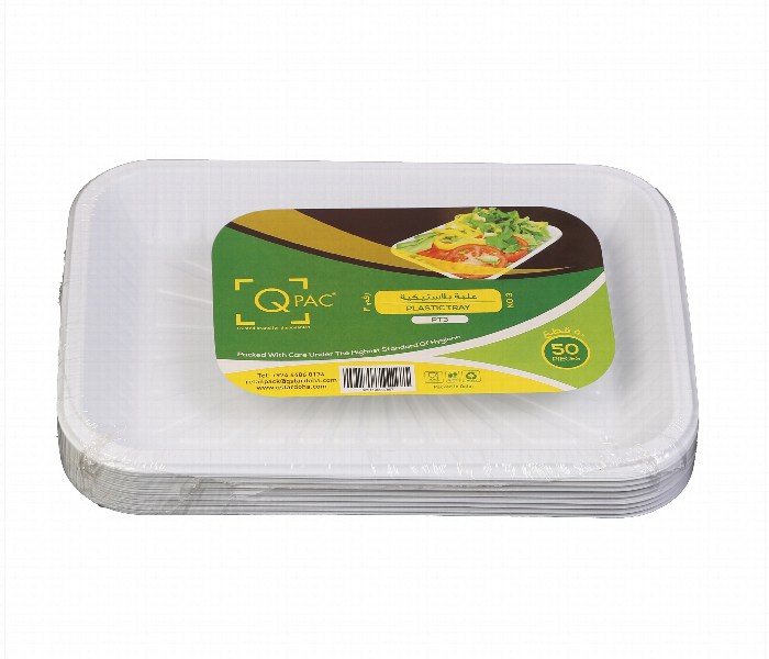 Plastic Tray No 3 Q Pac 50 Piece Package - Zoom Image