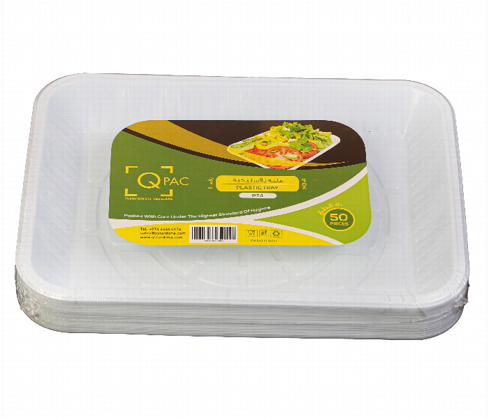 Plastic Tray No 4 Q Pac  50 Piece  Package - Zoom Image