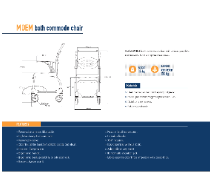 TECNIMEOM BATHROOM AIDS COMMODE SHOWER AND TOILET CHAIR - Zoom Image 4