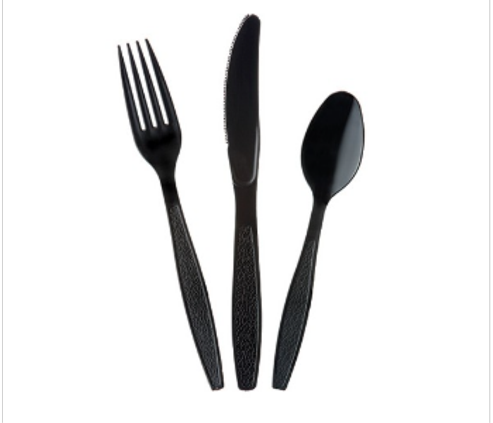 Disposable Black Cutlery Set 4 in 1 50pcs Set - Zoom Image 1