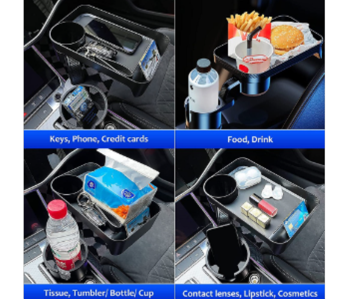 3 in 1 Car Cup Holder Expander and Tray  Multifunctional Car Tray - Zoom Image 3